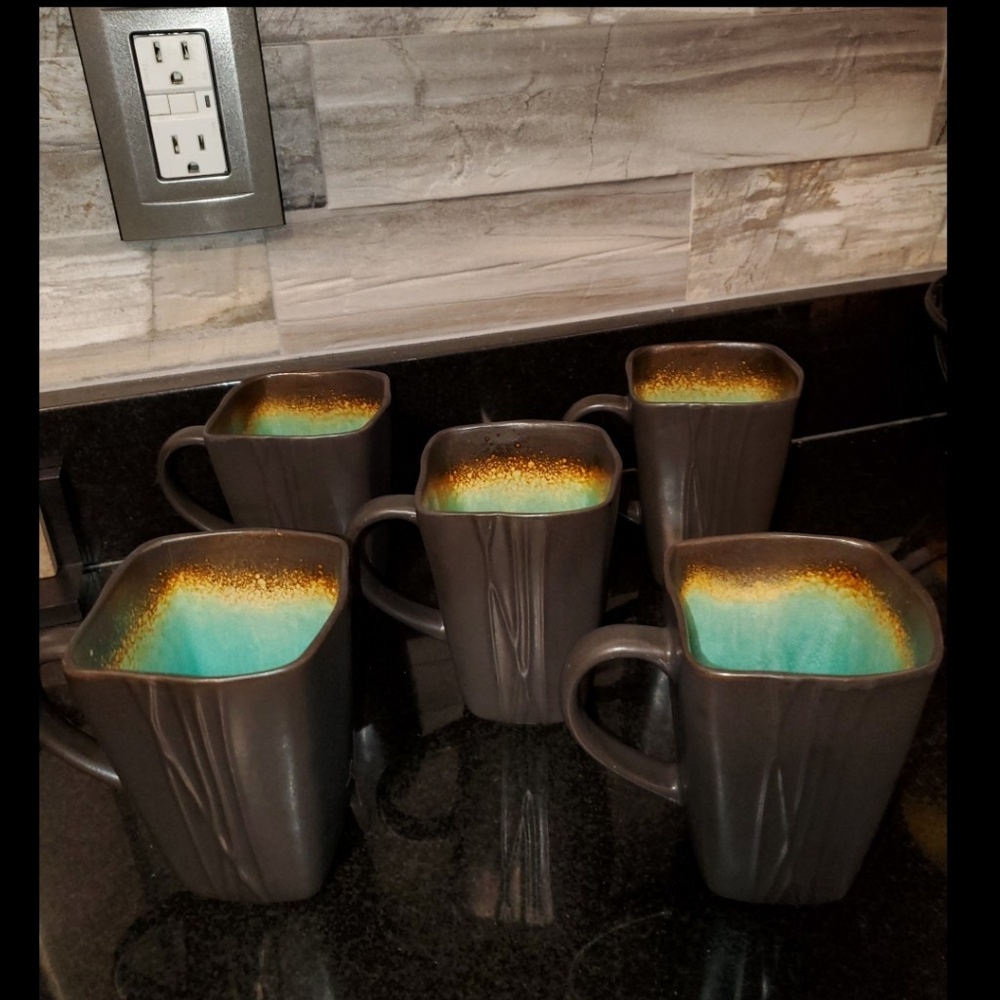 5 Baum Galaxy Jade 13oz Stoneware Mugs